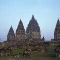 Prambanan Temple Compunds is  characterised by its tall and pointed architecture, typical of Hindu temple architecture, and by the 47m high central building inside a large complex of individual temples.